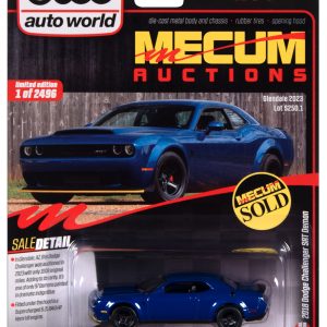 Auto World MECUM 2018 Dodge Challenger SRT Demon (Indiglo Blue) 1:64 Diecast