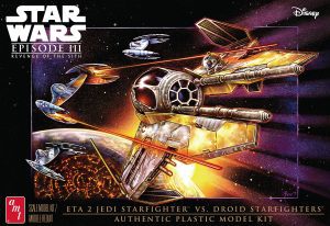Star Wars: Revenge of the Sith Jedi Starfighter vs Droid Fighters 1:48 Scale Model Kit