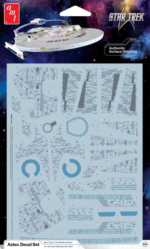 AMT Star Trek: Wrath of Khan U.S.S. Reliant Aztec Decal Set 1:537 Scale