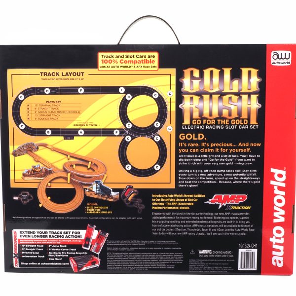 Auto World 18' Gold Rush "Go for the Gold" Slot Race Set HO Scale - Image 2