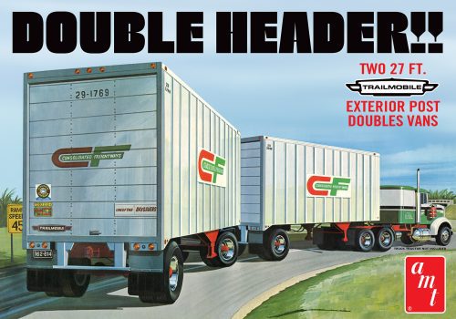 AMT "Double Header" Tandem Van Trailers 1:25 Scale Model Kit